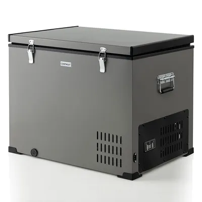 90 Qt Car Refrigerator Portable Travel Freezer W/ Compressor Dc 12/24v & Ac