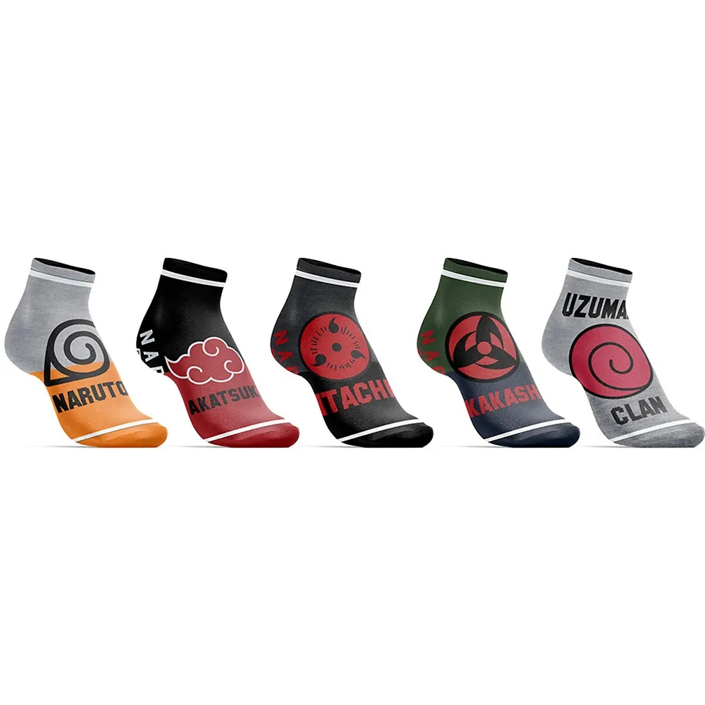 Bioworld Naruto Logo Juniors Ankle Socks 5 Pack