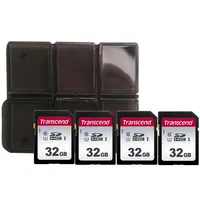 4x 32gb Sdxc/sdhc 300s Memory Card Ts32gsdc300s With Memory Card Holder