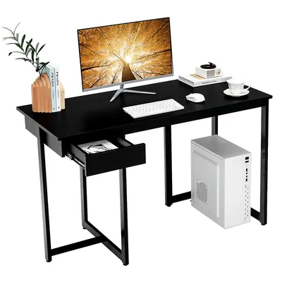 Computer Desk Home Office Gaming Table Workstation Metal Frame With Drawer