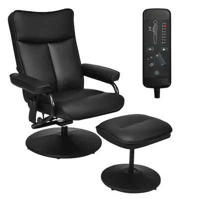Massage Recliner Couch Chair Lounge Swivel W/ottoman Side Pocket Remote Control