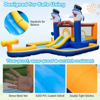 Inflatable Water Slide Park Bounce House Splash Pool Water Cannon With 735w Blower