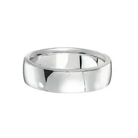 Men's Wedding Ring Low Dome Comfort-fit 14k White Gold (6mm)