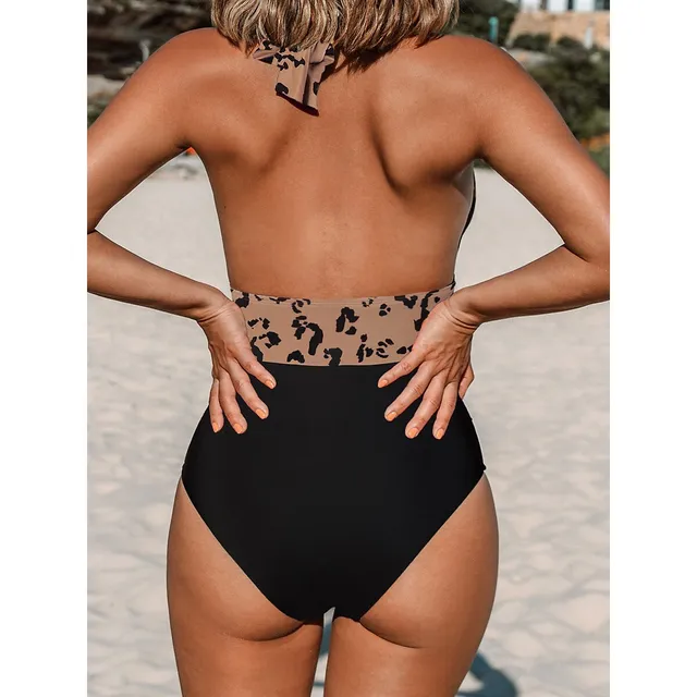 Cupshe Women's Deep V-wire Cross Back Cheeky Black One Piece Swimsuit