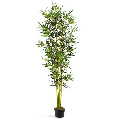 6 Ft Artificial Bamboo Silk Tree Indoor Outdoor Home Office Decorative Planter