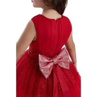Girls Festive Red Sleeveless Tutu Dress