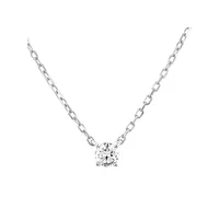 Mini Diamond Solitaire Necklace In 10kt White Gold