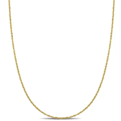 1mm Sparkling Singapore Chain Necklace In 14k Yellow Gold