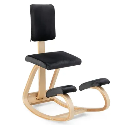 Ergonomic Kneeling Chair Upright Posture Velvet Support Chair With Backrest