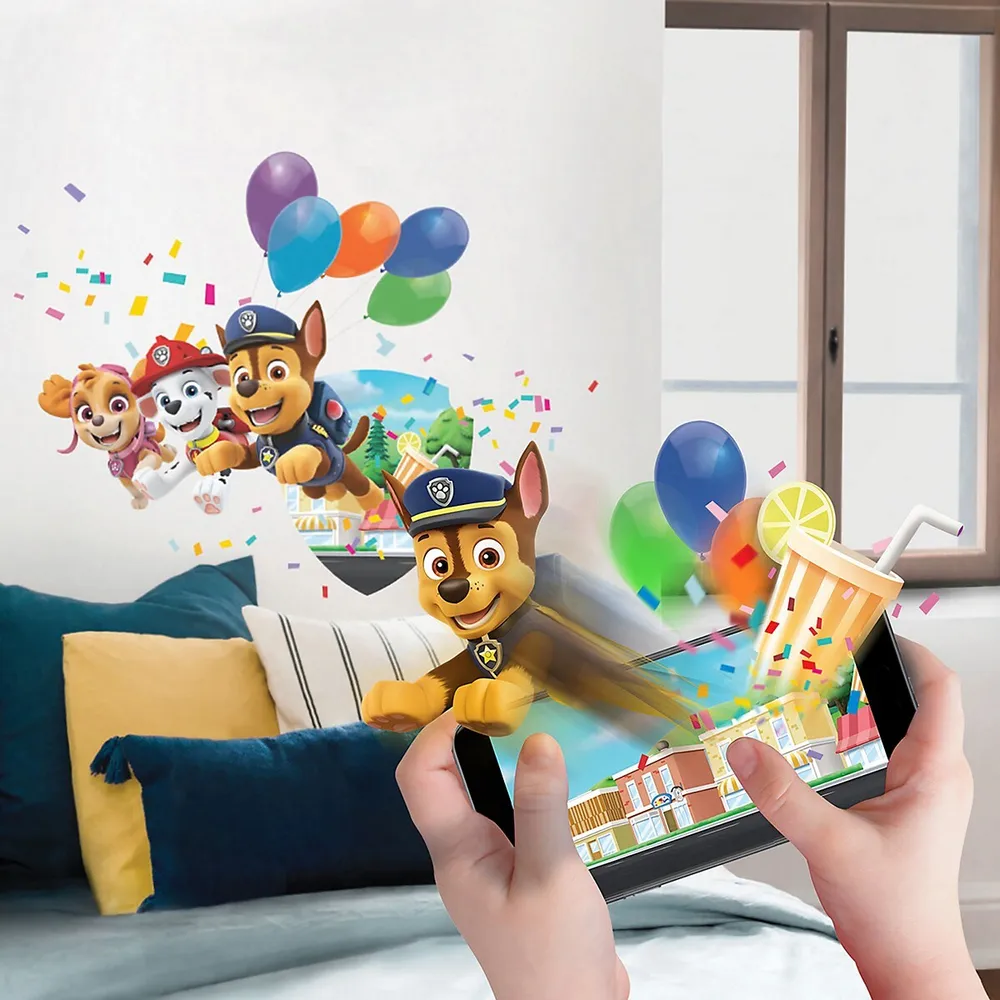 Paw Patrol, Pups Save The Parade - App Based, Augmented Reality Wall Stickers For Kids Bedrooms - Free Play And Activity App (ios, Android) Educational Toy