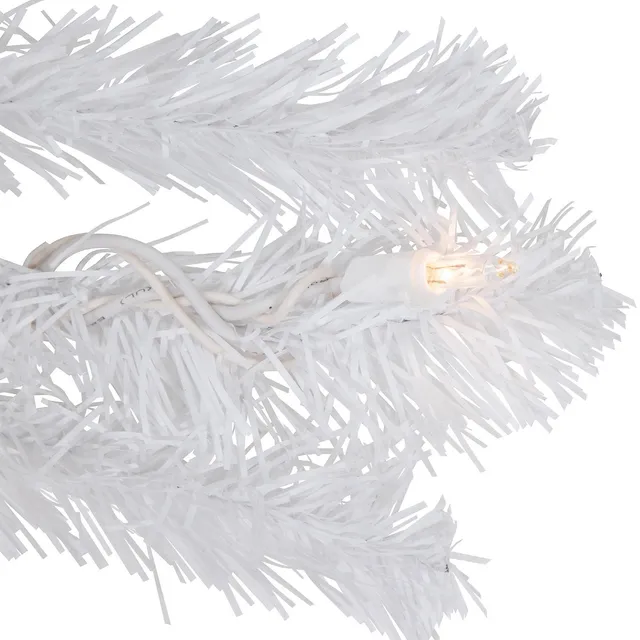 9' x 8 Pre-Lit Snow White Artificial Christmas Garland, Clear Lights