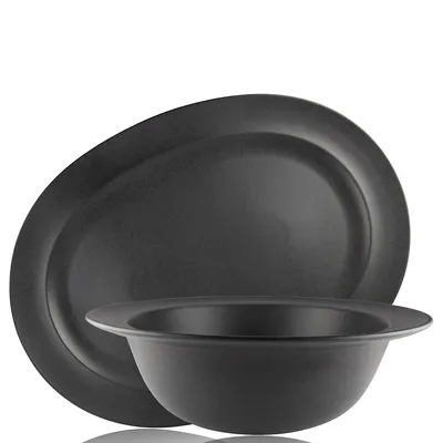 Rondo Stoneware Platter And Bowl