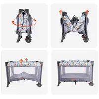Portable Baby Playard, Sturdy Crib Bed Play Yard With Removable Bassinet And Changing Station