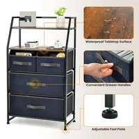 4-drawer Dresser Organizer Closet Storage Cabinet With Shelves & Foldable Drawers