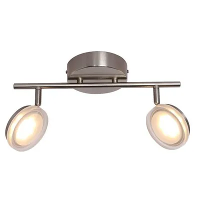 2 Heads Ceiling Light With Integrated Led, 14.56 '' Width, From Anita Collection, Nickel