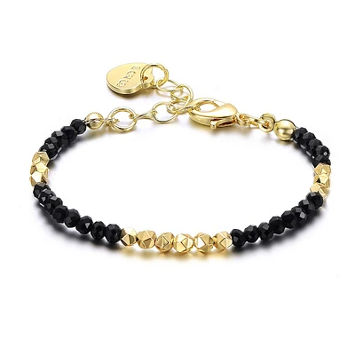 Kids 14k Gold Plated Bracelet With Mineral Beads Pattern