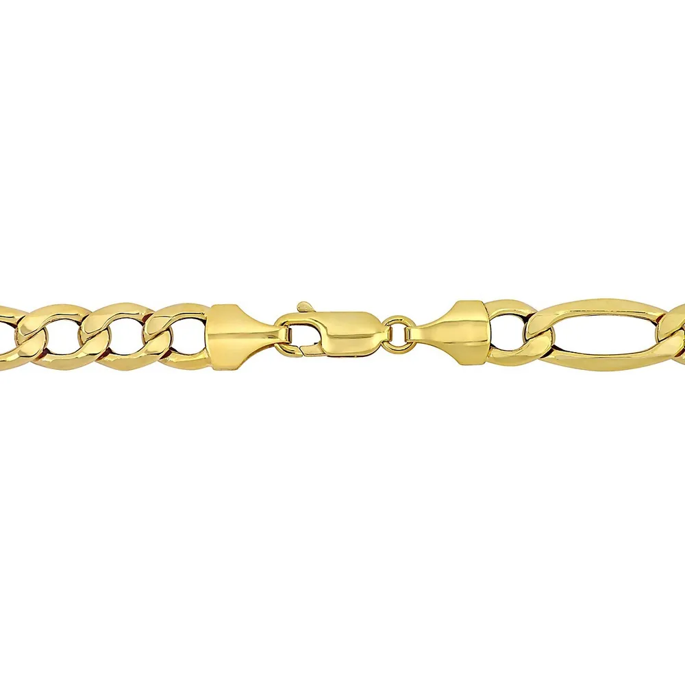 Figaro Link Chain Necklace In 10k Yellow Gold