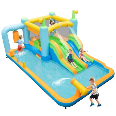Inflatable Water Slide Giant Kids Bounce House Park Splash Pool Without Blower