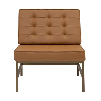 Ashlar Bonded Leather Accent Chair In Bronze/caramel