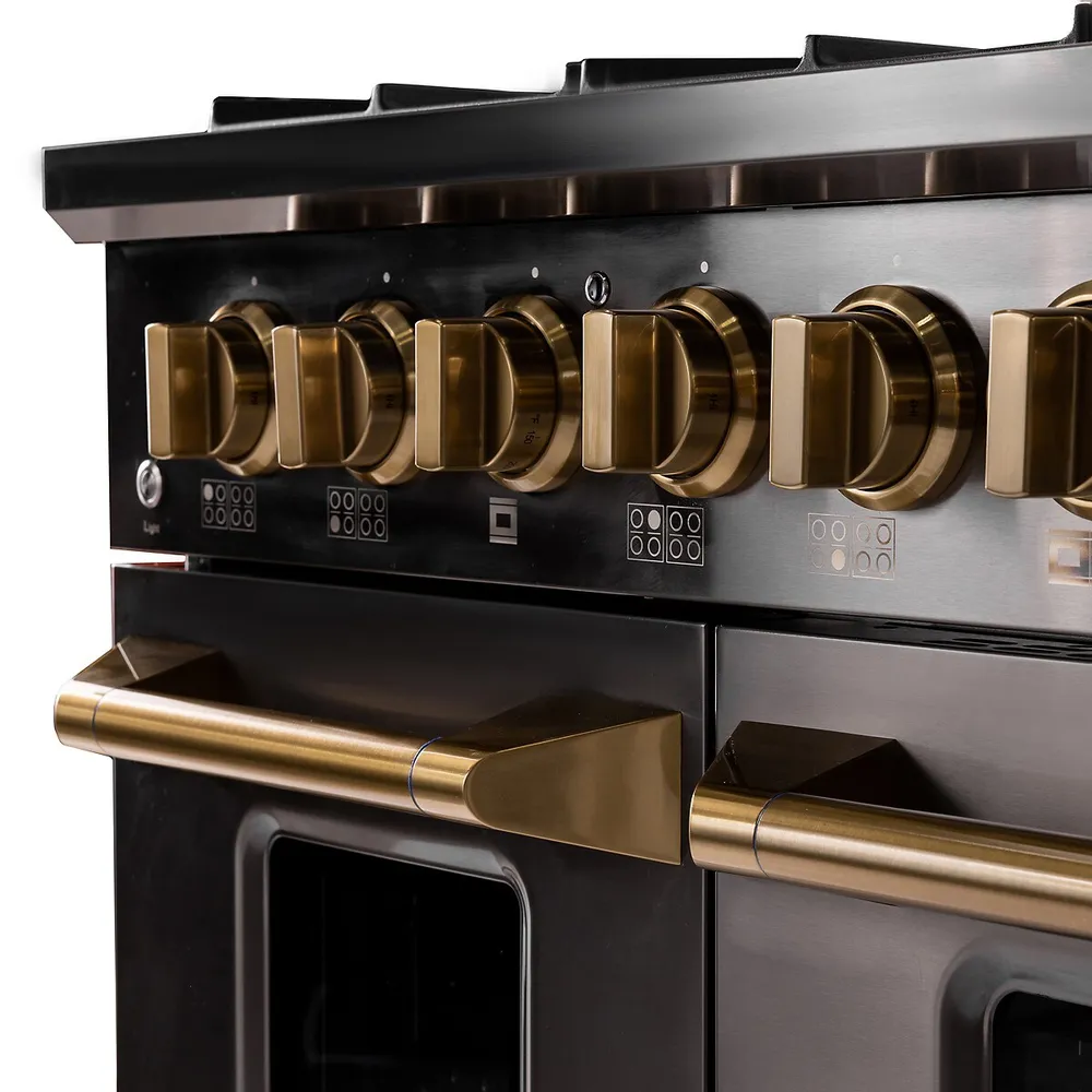 Gemstone Pro Style In. Cu. Ft. Natural Gas Range & Convection Oven in Titanium Stainless Steel