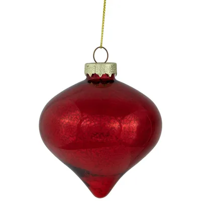 9ct Red Textured Christmas Glass Ball Ornaments 3" (80mm)