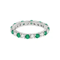 Eternity Diamond And Emerald Ring Band 14k Gold (2.35ct