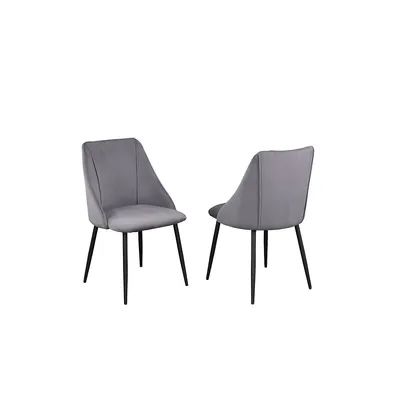 Grey Velvet Chairs (2 Chairs)