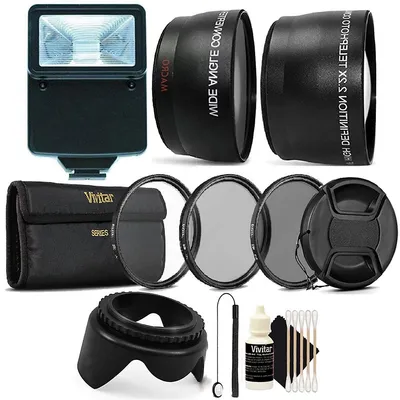 52mm Complete Lens Accessory Kit + Slave Flash For Nikon D3300 D3200 D3100 D3000