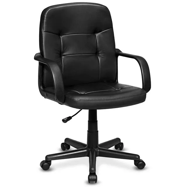 Costway Mesh Office Chair Adjustable Height&Lumbar Support Flip Up - Black