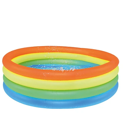 59" Blue And Yellow Ring Inflatable Swimming Pool For Children
