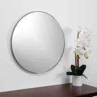 Lily, Decorative Round Metal Framed Mirror, Gold