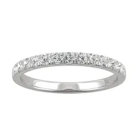 14k White Gold Forever One 1.8mm Round Wedding Band, 0.29cttw Dew
