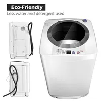 Costway Portable Compact Full-automatic Laundry Wash Machine Washer Spinner W/ Drain Pump 7.7 Lbs Load Capacity
