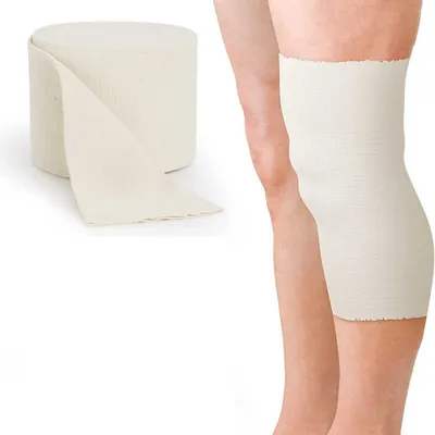 Tubular Bandage Elastic Compression Bandages Sleeve Wrap Roll - Wrist Elbow, Knee, Beige, 1m X 125mm