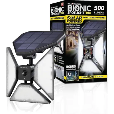 Bionic Spotlight Trio 500 Lumen Solar Powered Outdoor Security Light