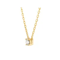 Mini Diamond Solitaire Necklace In 10kt Yellow Gold