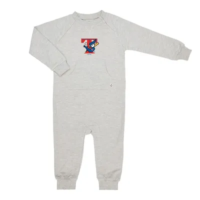 Mlb Grey French Terry Baby Jumpsuit - Toronto Blue Jays Cooperstwon - 18-24m