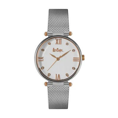 Ladies Lc06864.530 3 Hand Silver Watch With A Silver Mesh Band And A White Dial