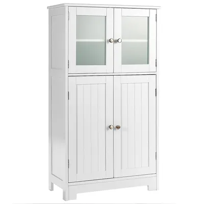 Bathroom Floor Storage Cabinet Kitchen Cupboard W/doors&adjustable Shelf