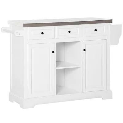 Kitchen Island Cart With Storage Drawers Stainless Steel Top