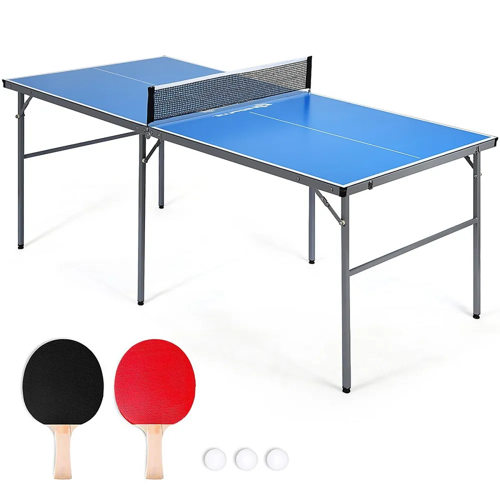 60'' Portable Table Tennis Ping Pong Folding Table w/Accessories Indoor  Game Red