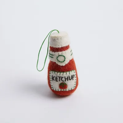 Felt Ornament - Ketchup Bottle