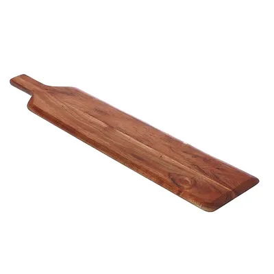Acacia Wood Beveled Serving Board With Handle
