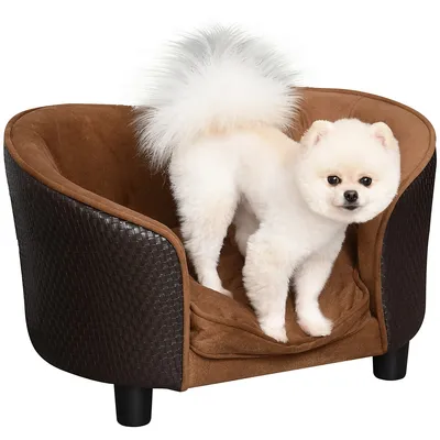 Rattan Style Pet Dog Cat Sofa Pet Bed Warm Dog Bed Chair