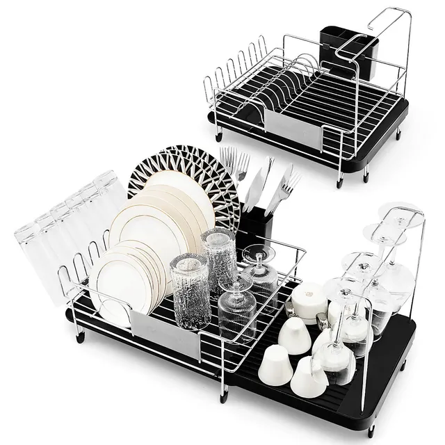 ITY International - Collapsible Dish Rack, 14.5 x 12.25 x 5, Gray 