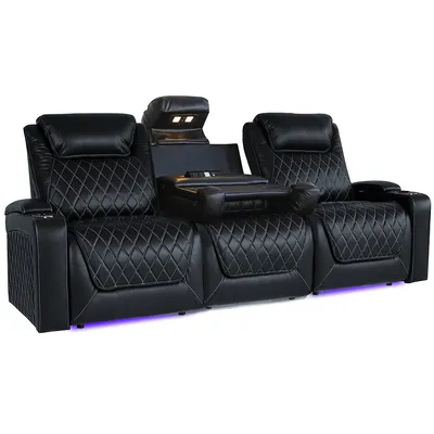 Oslo Xl Edition Top Grain Nappa 11000 Leather Power Headrest Power Lumbar Recliner With Ambient Led Lighting And Dropdown Center Console