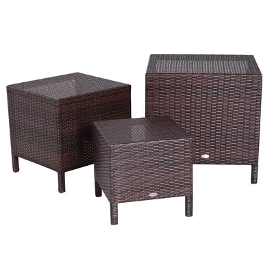 Wicker Nesting Table Home Furniture