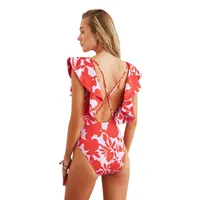 Women Floral Ruffle Detailed Knitted Swimsuit