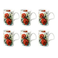 Poppy Set Of 6 Lancaster Mugs