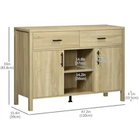Industrial Sideboard Buffet Cabinet With 2 Door Cupboards